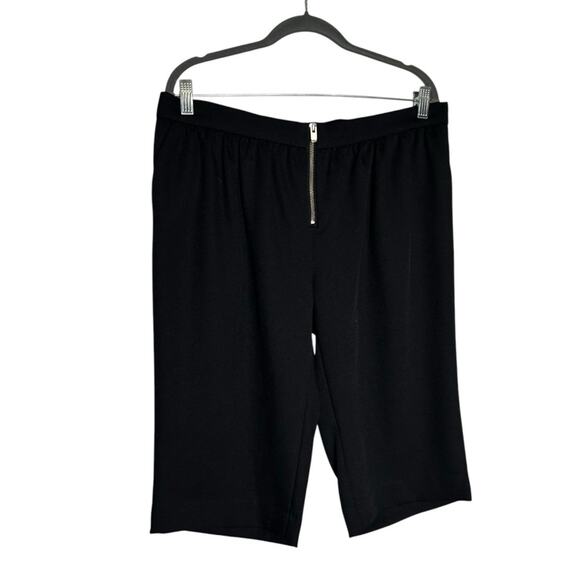 NWT Athe Vanessa Bruno Anthropologie Black Zip Front Trouser Bermuda Shorts 42